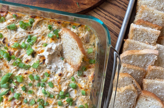 Buffalo Chicken Dip with Sourdough Crackers