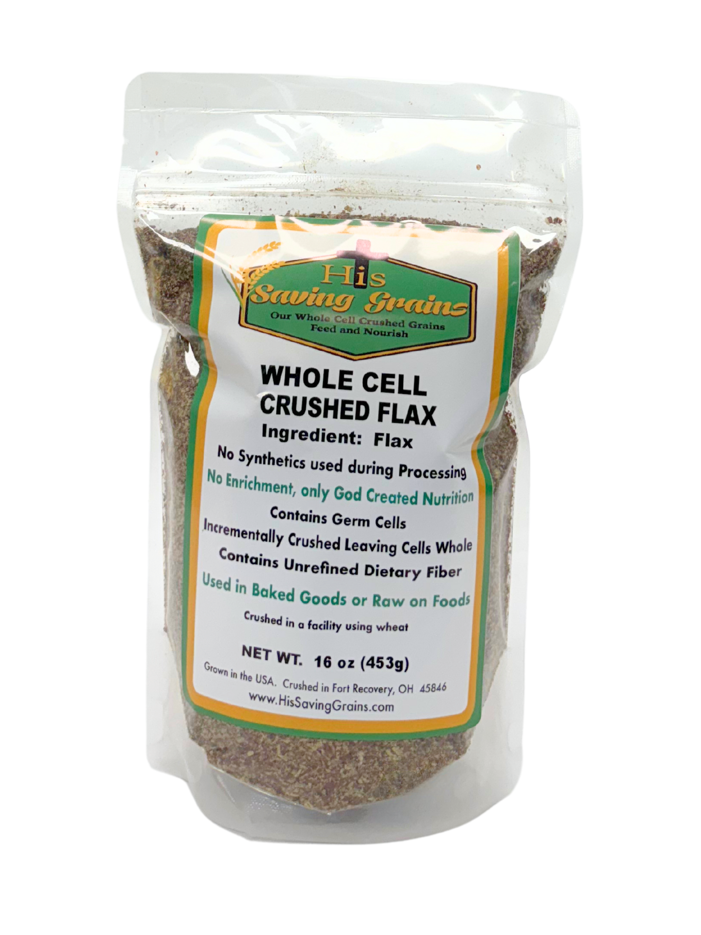 Whole Cell Crushed Flax, His Saving Grains