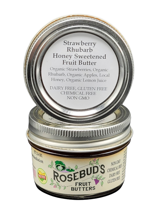 Strawberry Rhubarb Honey-Sweetened Fruit Butter